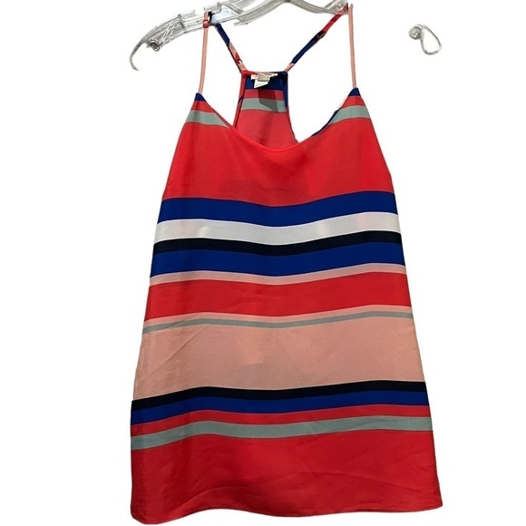 J. Crew 2 Stripe Lightweight Racerback Tank Top Spring Summer Adjustable Y - Picture 1 of 4